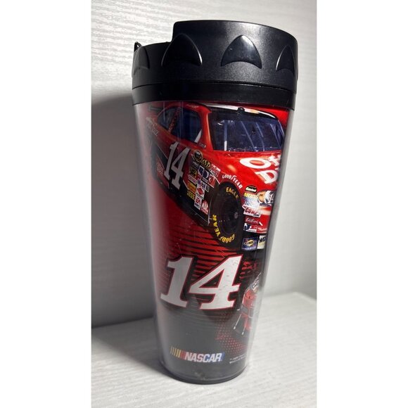 Tony Stewart #14 NASCAR Travel Mug 2009 Stewart-Haas Racing Wincraft & Lid 7.5" - Picture 2 of 11